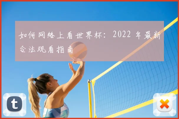 如何网络上看世界杯:2022 年最新合法观看指南