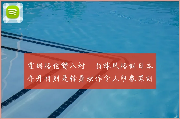 霍姆格伦赞八村塁打球风格似日本乔丹特别是转身动作令人印象深刻